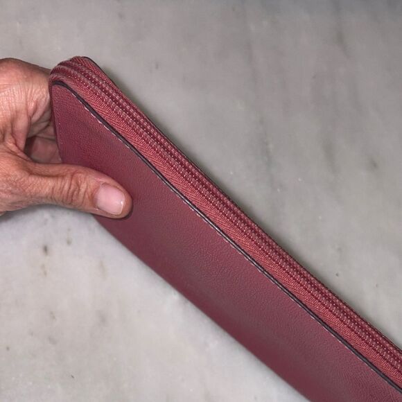 Coach Bag Purse Wristlet Leather Story Patch Saffiano Pink Large Clutch - Picture 12 of 15